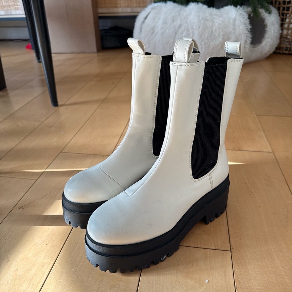 White Chelsea Boots